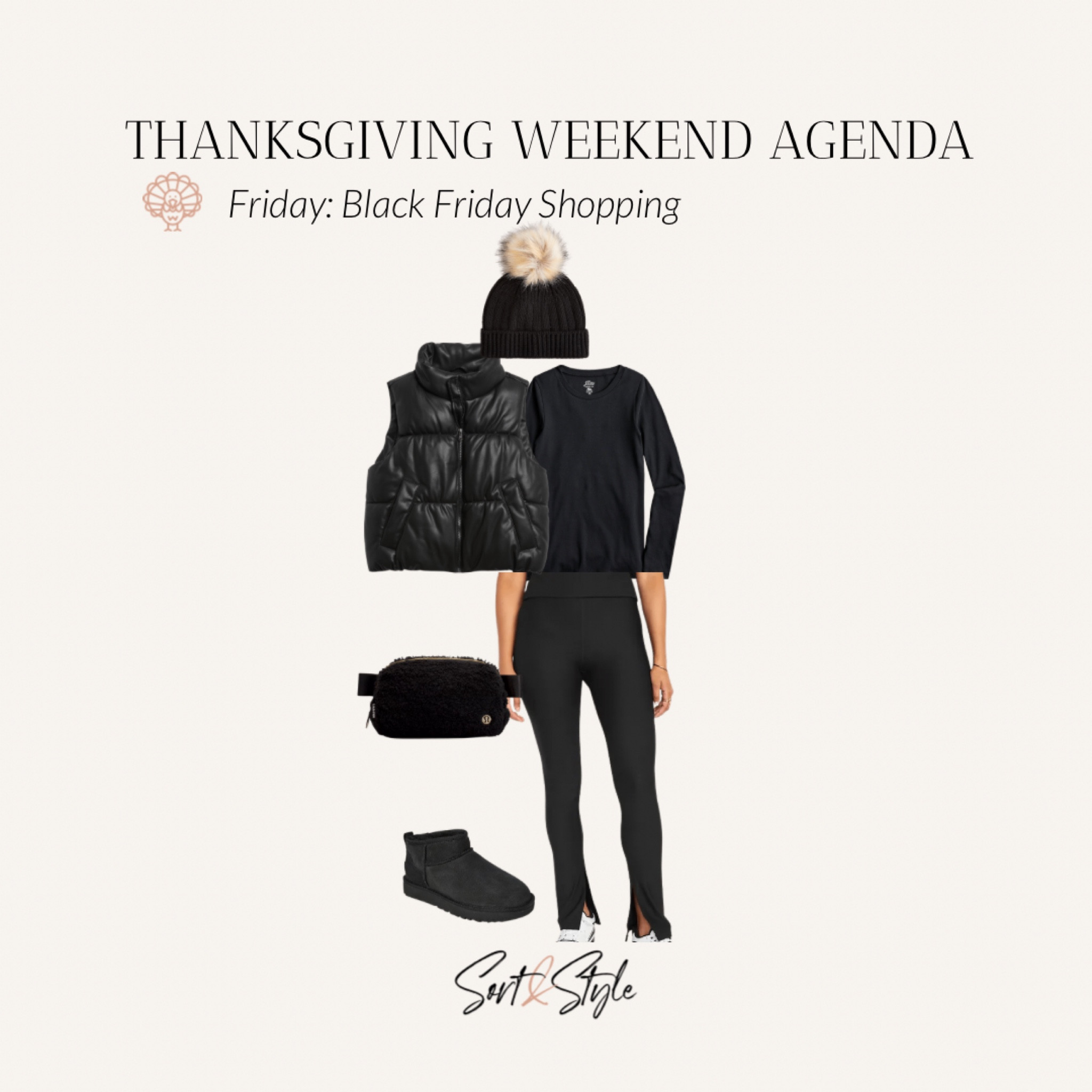 Casual Fall Outfit Idea - vegan leather puffer vest, split hem legging, beanie, lululemon belt bag, ultra mini uggs

#LTKsalealert #LTKunder100 #LTKunder50