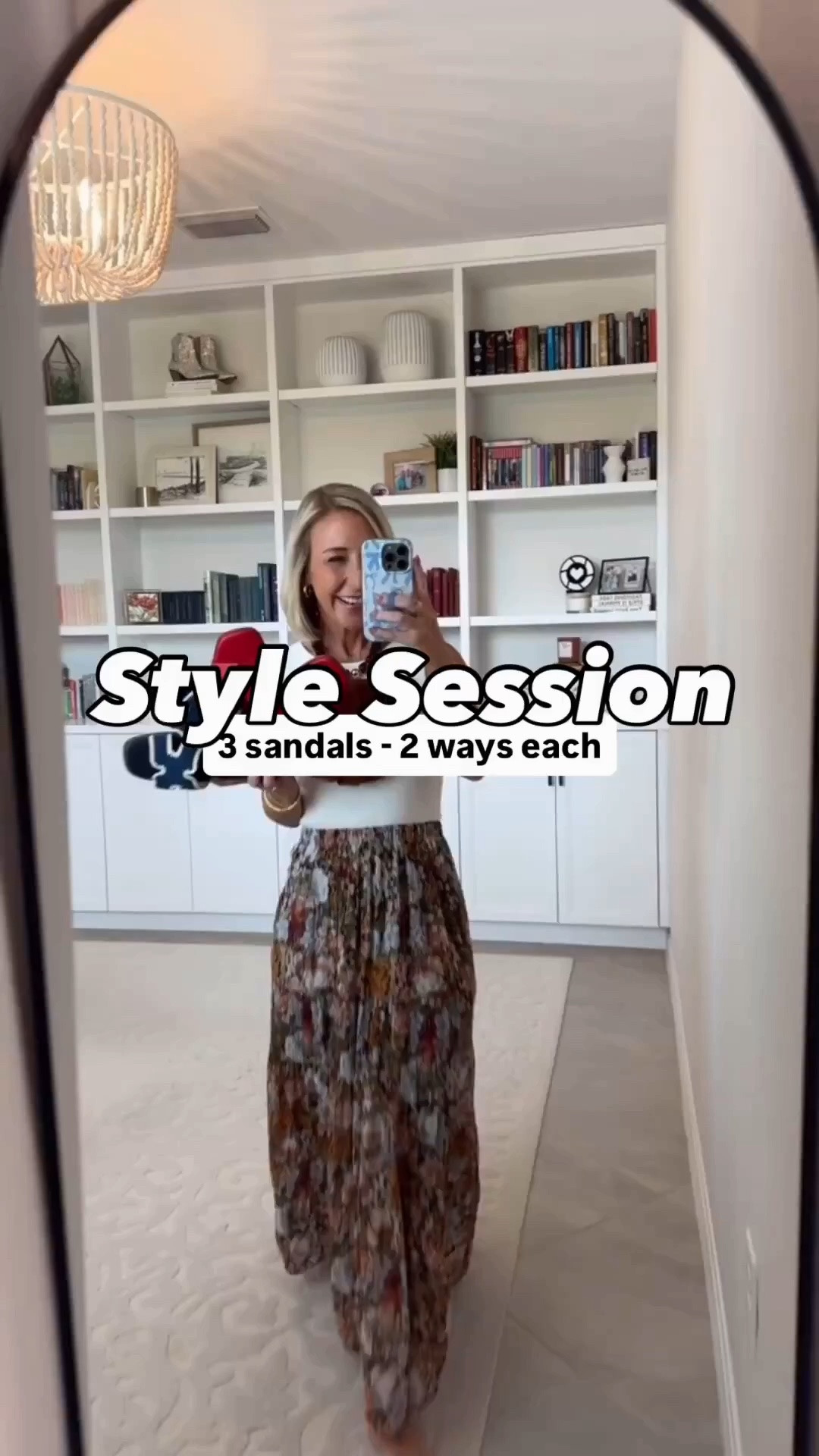 How to Style: 3 sandals - 2 outfits each Use code RL88CJCZ for 20% off (valid till 9/30) Dressy Slip On Slide Sandals - fit tts. Over 16 colors. Brown: Wool Blend Sweater Tank - size XS. 26 colors // Floral Chiffon Maxi Skirt - size small. 40+ colors. Silk Cashmere Blend Wide V Neck Short Sleeve Sweater - size Small. 7 colors // Linen Blend Wide Leg Trousers - size XS, Petite. 6 colors. Red: Striped Maxi Shirt Dress - size small. 7 colors. Button Down Cotton Shirt - size Small. 20 colors // Wide Leg Jeans - size 25. Navy (Crochet): Navy Maxi Dress - mine is old but I’m linking similar. Short Sleeve T-Shirt - size XS // Striped Drawstring Pant - linking another pair (that I also have) // Faux Leather Satchel - $32. 2 colors. @riheroofficial

#LTKSaleAlert #LTKSeasonal #LTKOver40