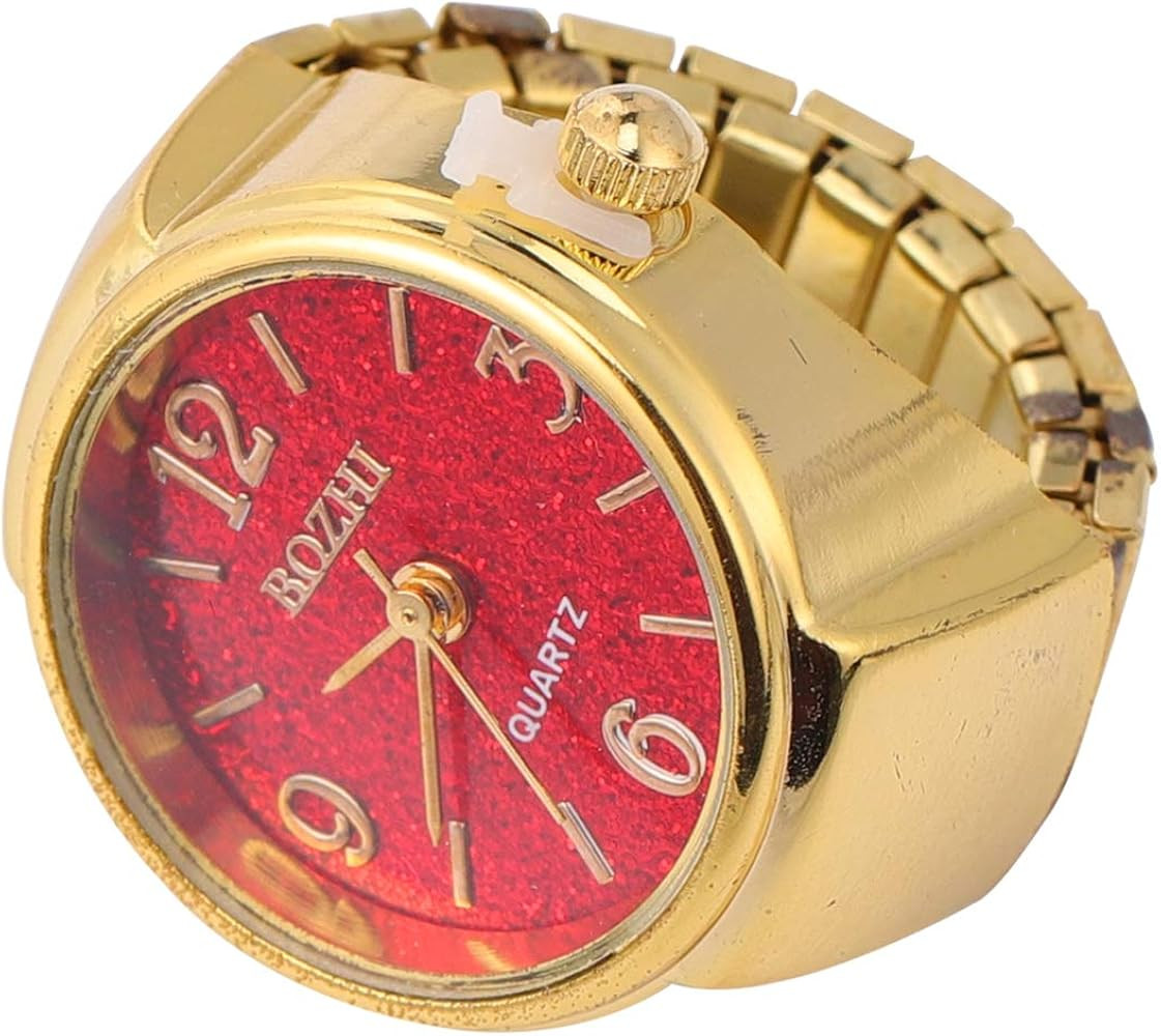 Baluue Women Men Finger Watch Vintage Ring Watch Round Quartz Analog Finger Ring Watch for Birthd... | Amazon (US)