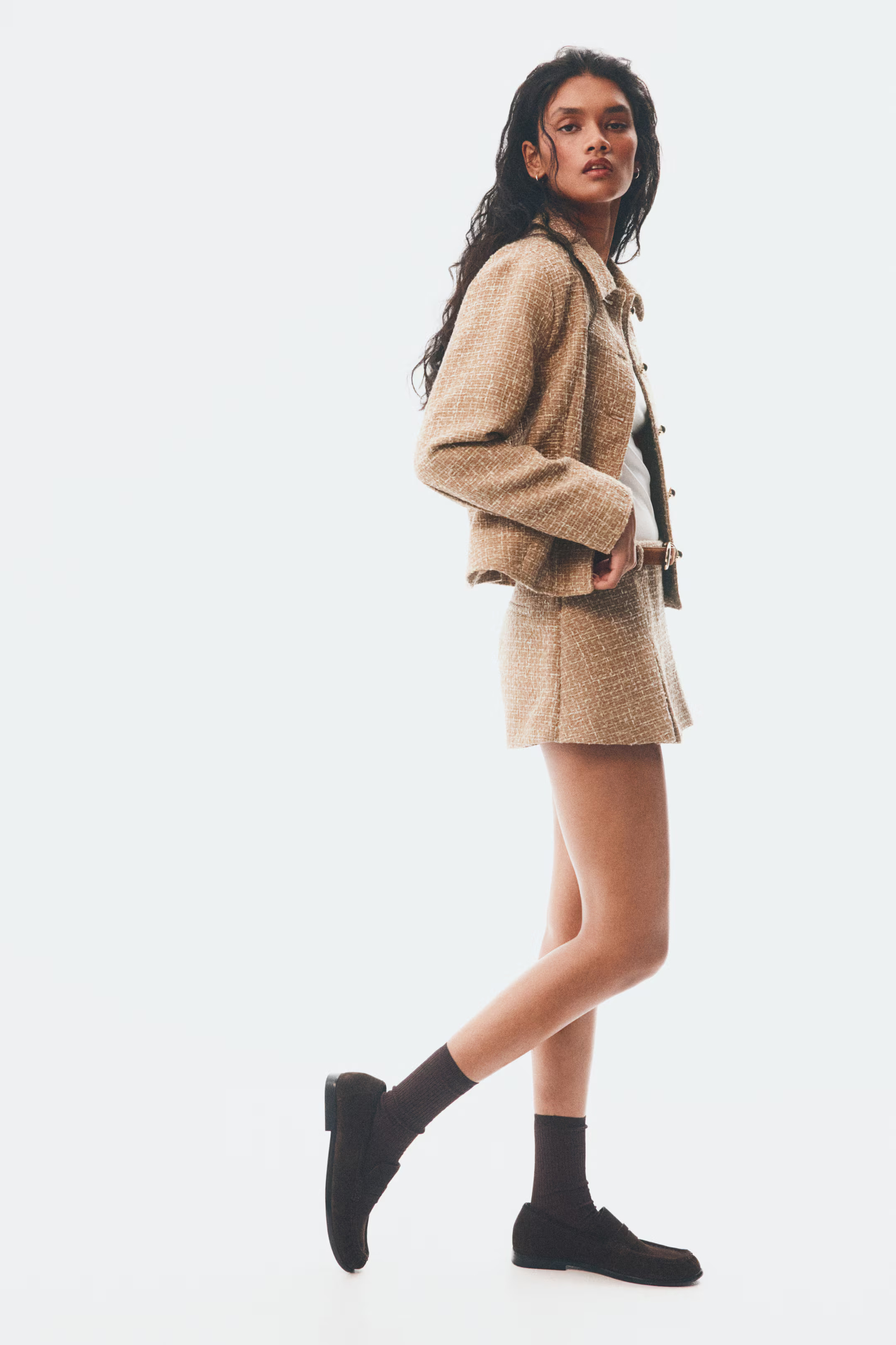 Pleated Mini Skort - Beige - Ladies | H&M US | H&M (US + CA)