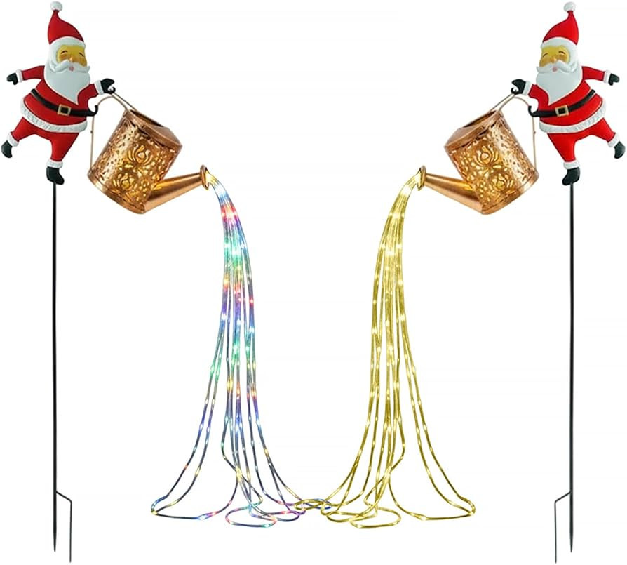 Christmas Santa Solar Kettle Lights 2026 New Waterproof Solar Watering Kettle with LED Light Vint... | Amazon (US)