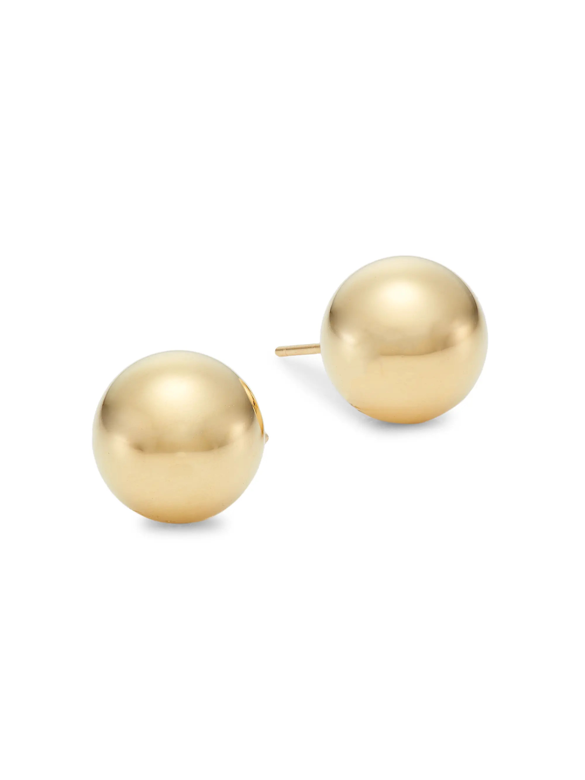 Ball 14K Yellow Gold Stud Earrings | Saks Fifth Avenue