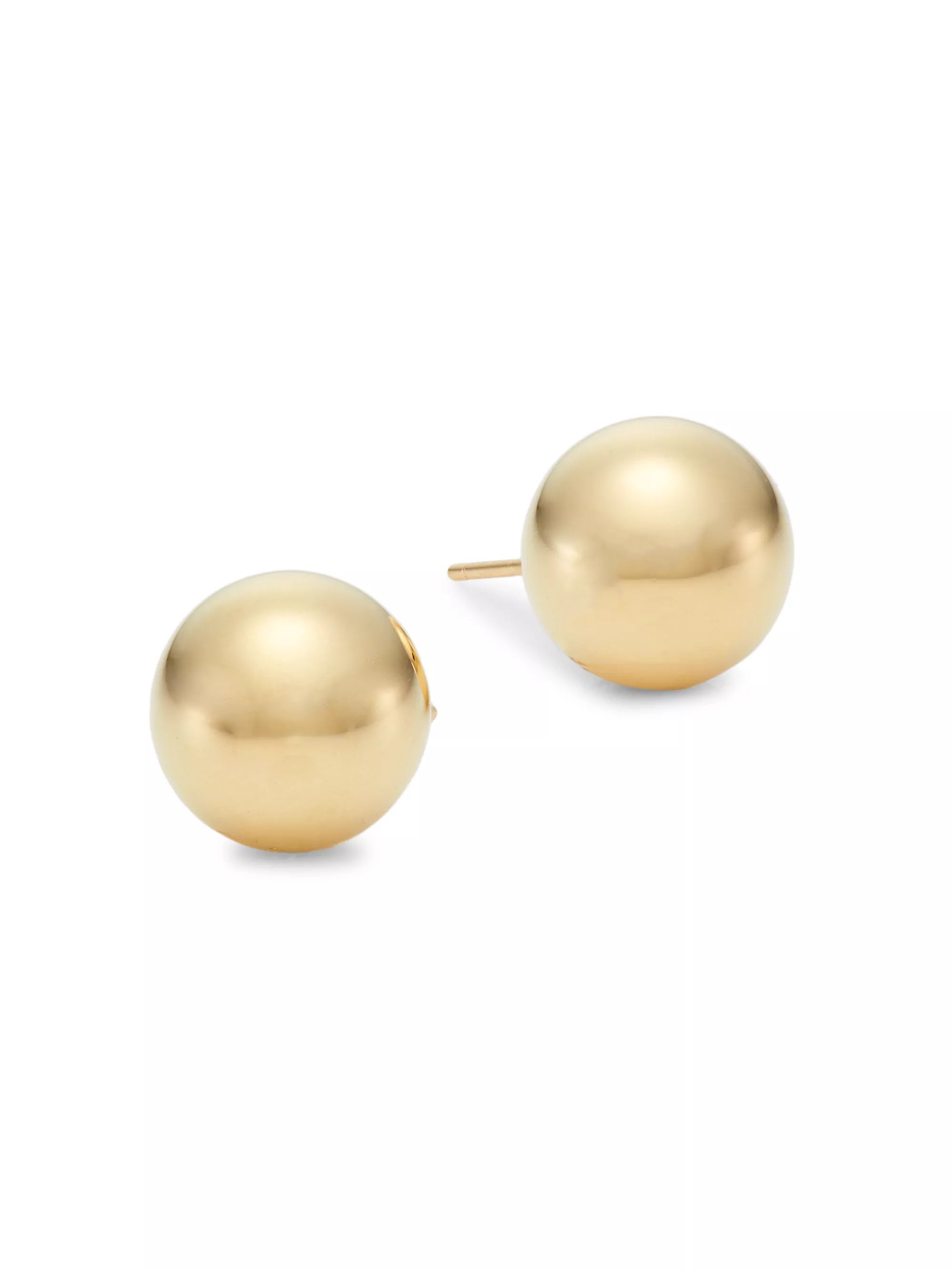 Ball 14K Yellow Gold Stud Earrings | Saks Fifth Avenue