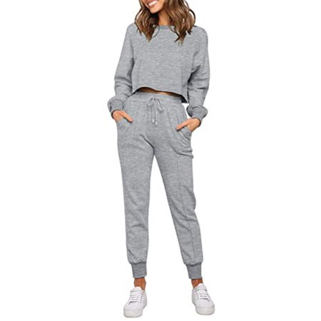 TOWED22 Women Two Piece Outfits Sets Women s Velour 2 Piece Jogger Sets Hoodies Sweatshirt Long Swea | Walmart (US)
