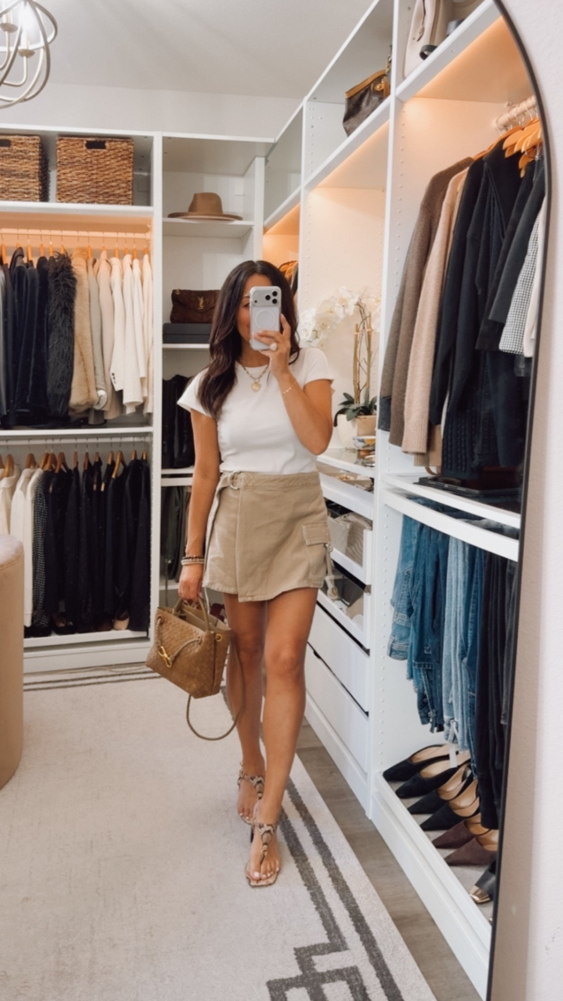 Zara denim skort- wearing a small 
Ribbed tee has been on repeat- modern style and super comfortable

#LTKootd #LTKOver40 #LTKSeasonal