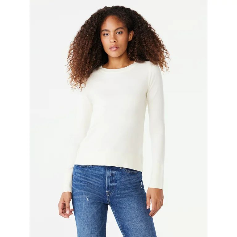 Free Assembly Women’s Crewneck Sweater with Long Sleeves, Midweight, Sizes XS-XXL | Walmart (US)