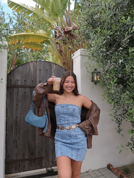 festival outfit idea ✨ denim dress and denim purse moment 💙 such a cute spring outfit (wearing an XL in the Princess Polly jacket)

princess polly dress, oversized brown jacket, spring ootd, gold chain belt, festival belt, cowboy bootss

#LTKFestival #LTKSeasonal #LTKstyletip