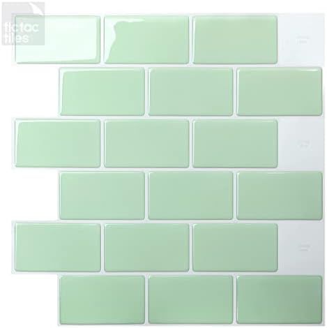 Tic Tac Tiles 12"x 12" Peel and Stick Self Adhesive Removable Stick On Kitchen Backsplash Bathroo... | Amazon (US)