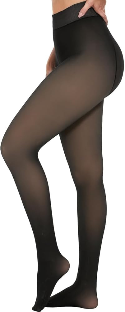 Fleece Lined Tights for Women, Black Tights Warm Winter Fleece Lined Leggings, Stockings for Wome... | Amazon (US)
