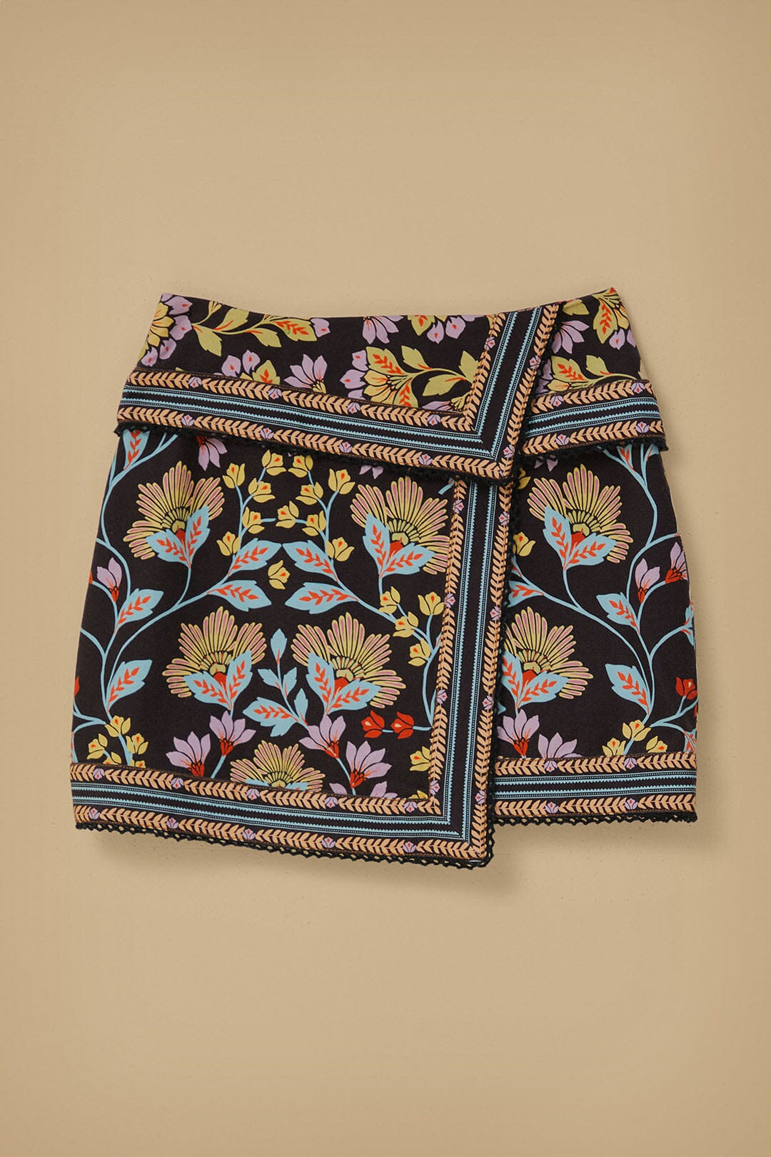 Flowery Black Mini Skirt | FarmRio (US)