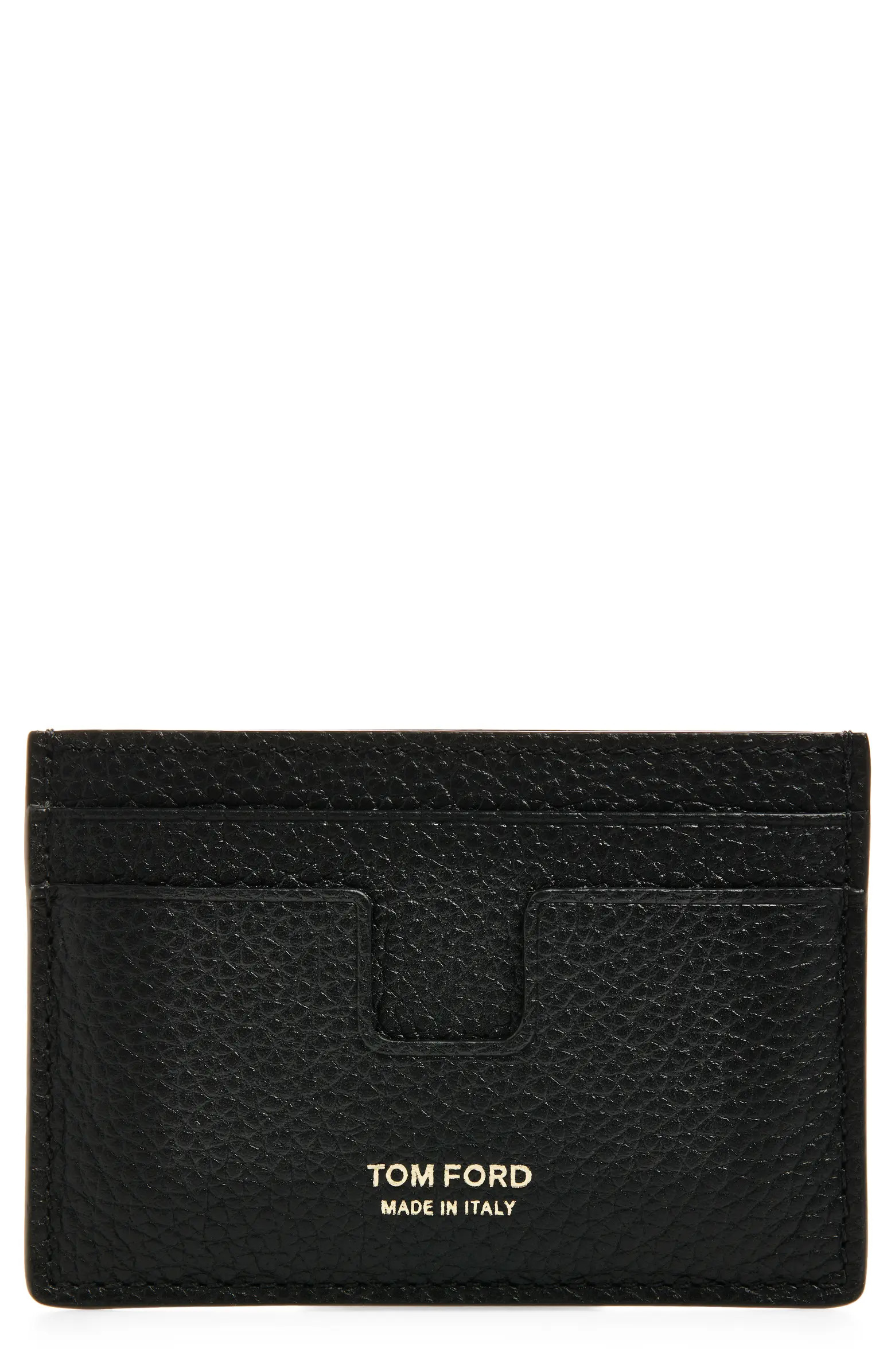 T-Line Soft Grain Leather Card Holder | Nordstrom