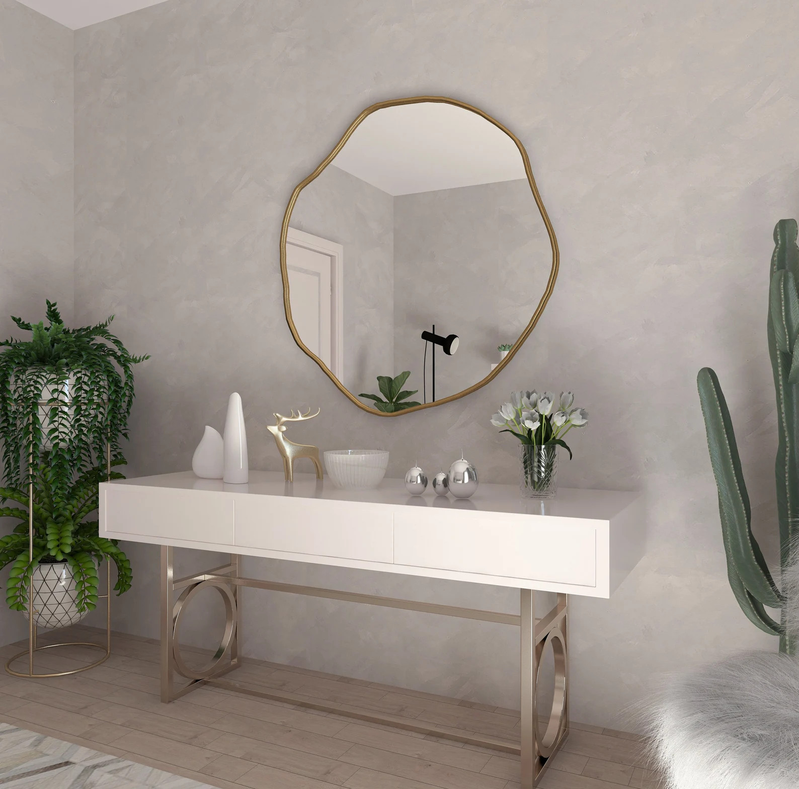 Kepez Irregular Mirror Home Decor Asymmetrical Unique Bathroom Mirror Aesthetic Design Wall Mirro... | Etsy (US)