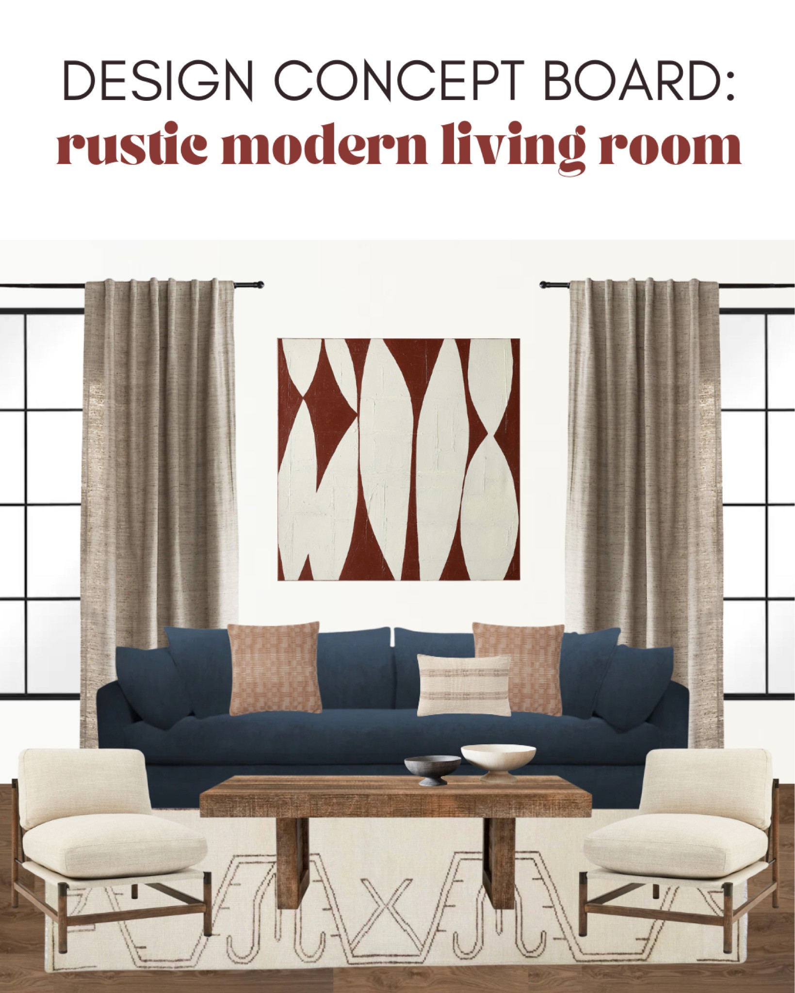 RUSTIC MODERN LIVING ROOM DESIGN. Rustic modern home design. Rustic modern living room decor. Rustic modern living room furniture. Rustic modern interior design. Living room decor ideas. Living room design inspo.

#LTKhome #LTKFind #LTKstyletip