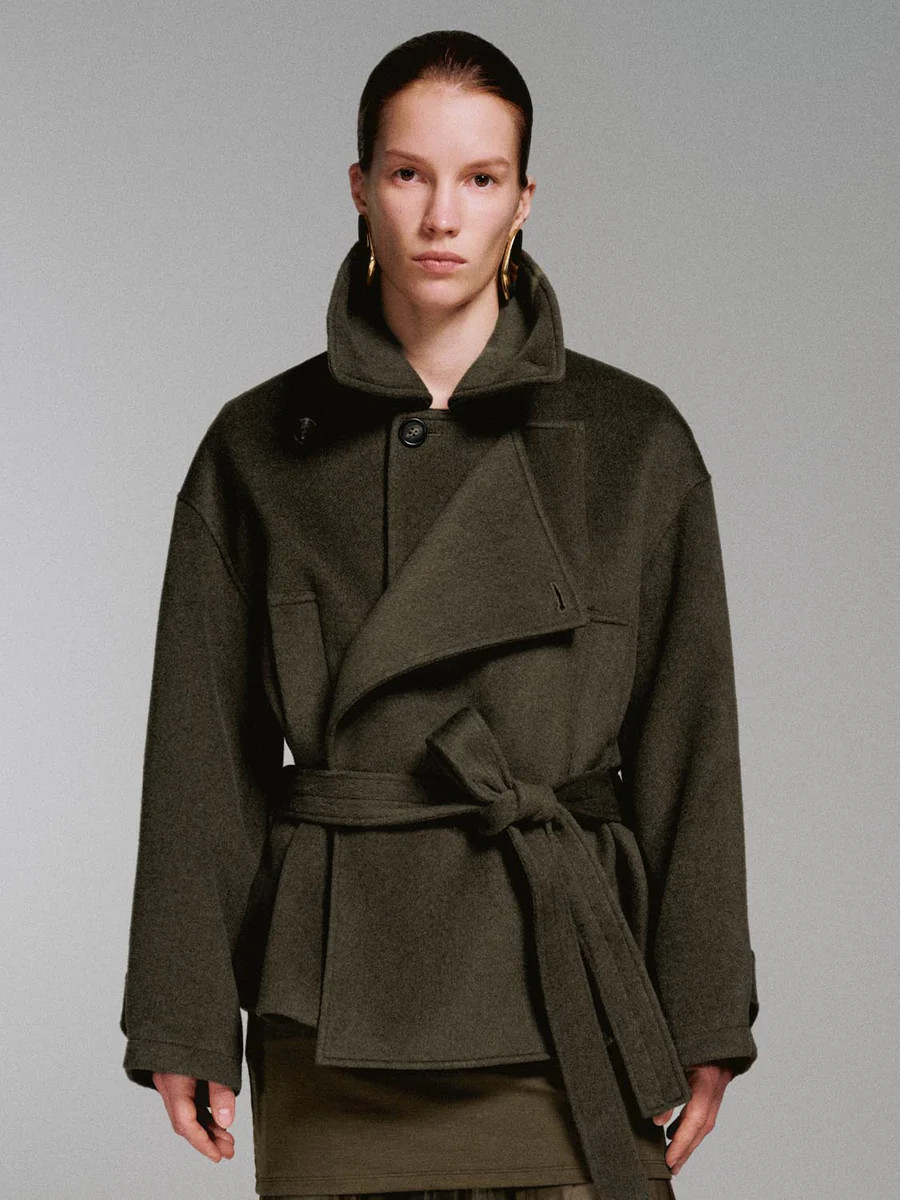 Wool Blend Belted Short Coats | Urban Revivo