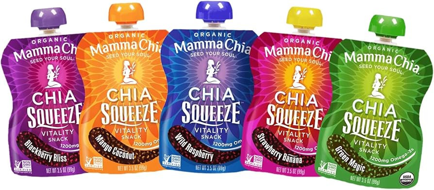 Mamma Chia Squeeze 5 variety (10 pack) Wild Raspberry,Green Magic,Blackberry bliss,Strawberry ,Ma... | Amazon (US)