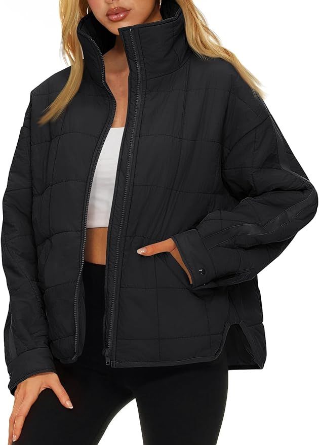 AUTOMET Womens Puffer Jackets Long Sleeve Zipper Up Oversized Bomber Quilted Jackets Winter Outfi... | Amazon (US)