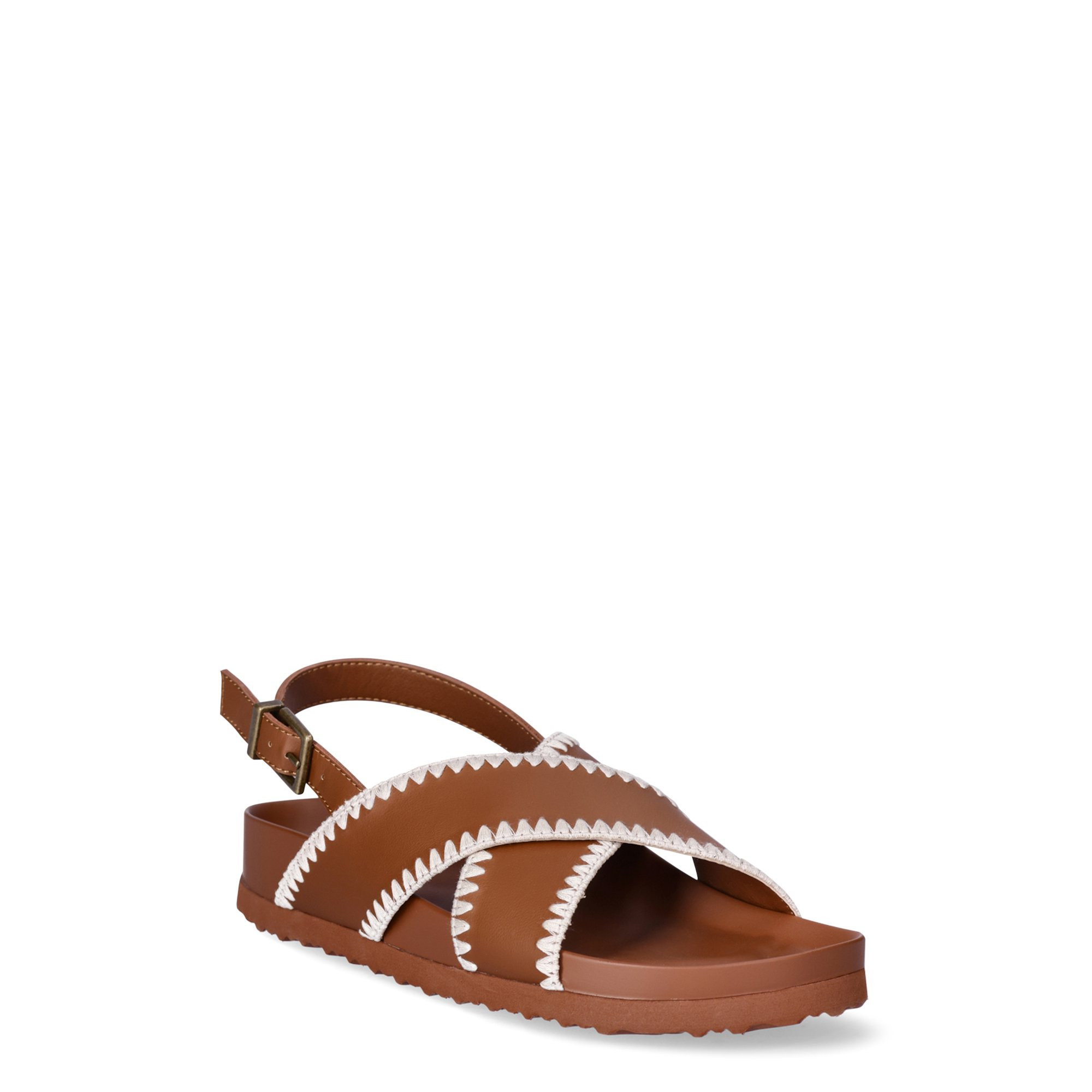 Time and Tru Women's X-Band Footbed Sandals | Walmart (US)