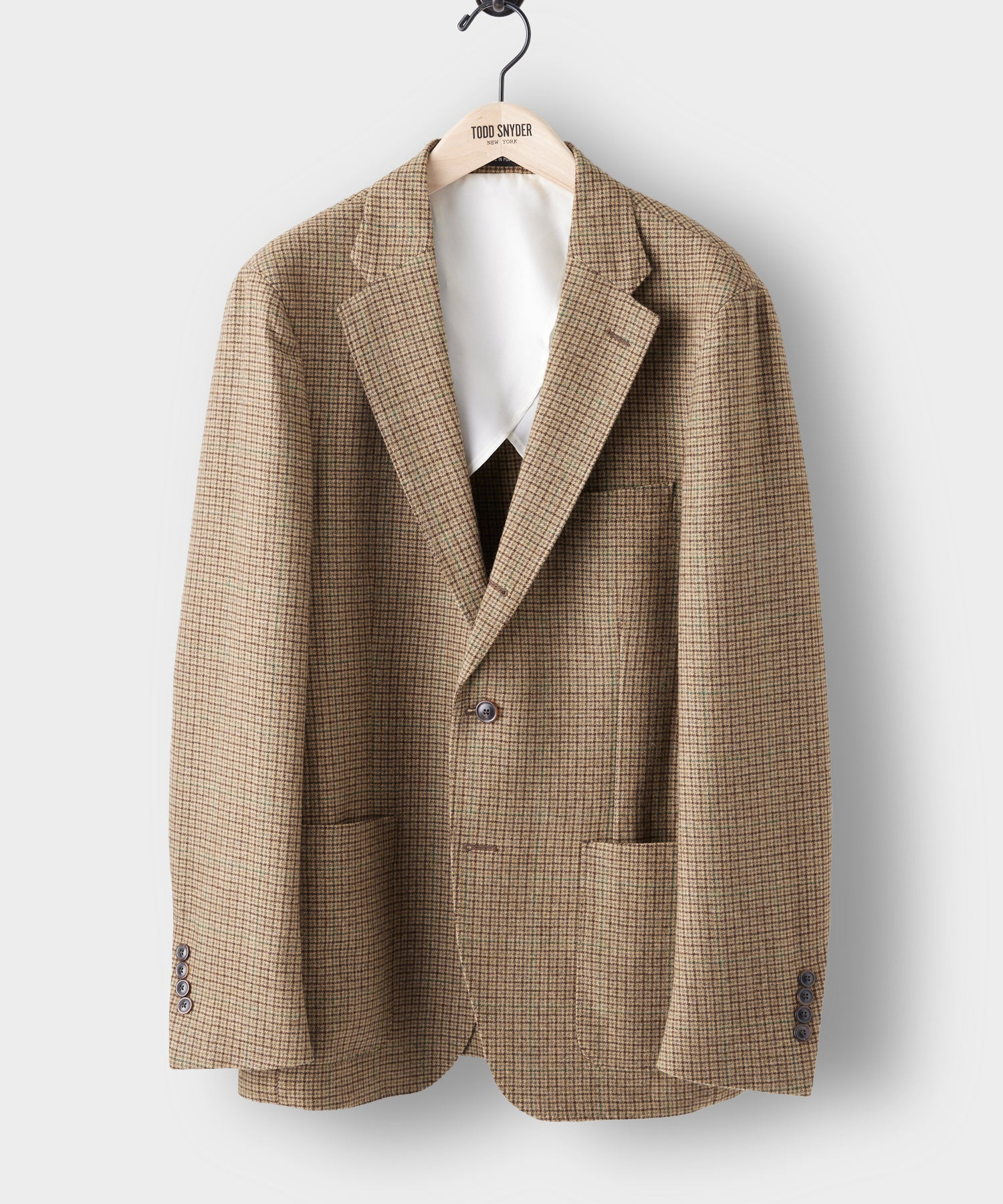 Italian Brown Houndstooth Madison Suit Jacket | Todd Snyder