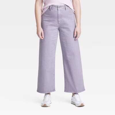 Women's High-Rise Sailor Wide Leg Ankle Jeans - Universal Thread™ Purple 6 | Target