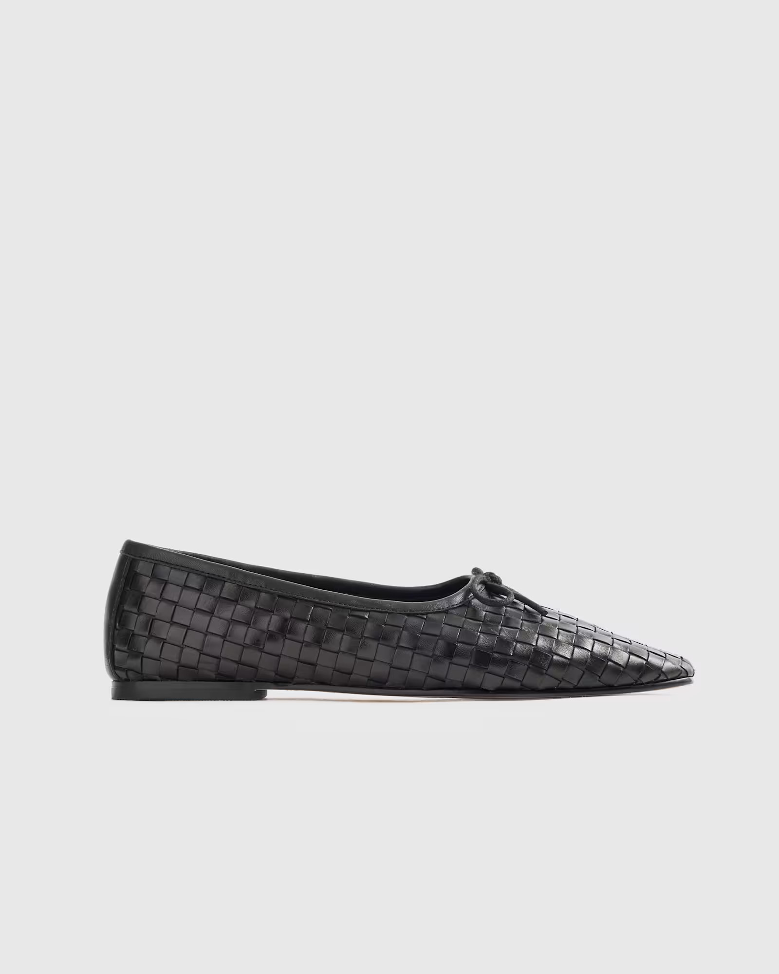 Italian Leather Handwoven Square Toe Ballet Flat | Quince