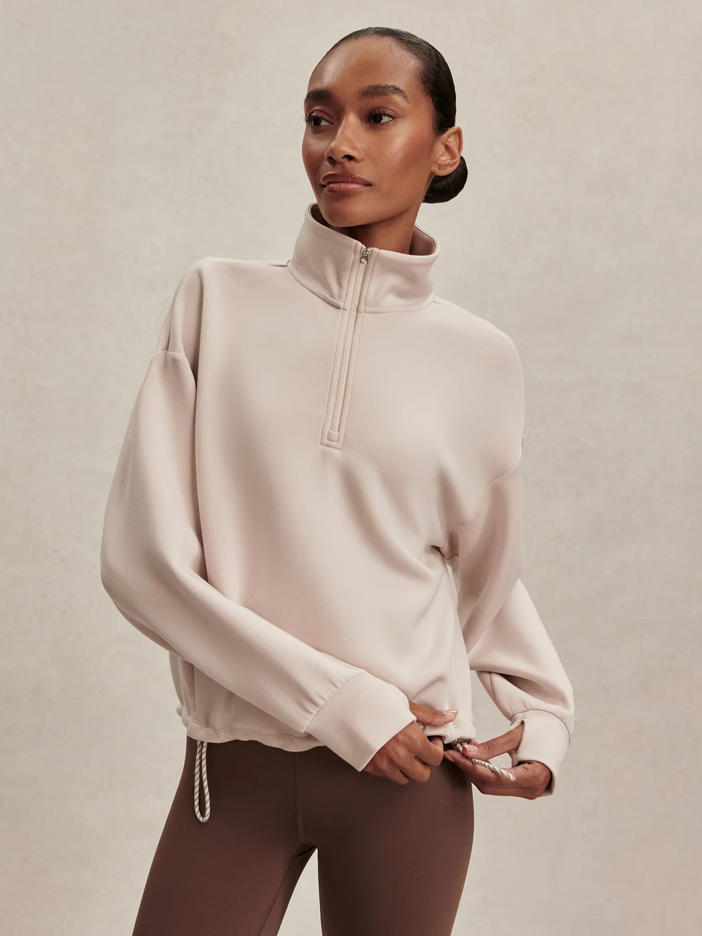 Sian Cropped Half-Zip Active Sweatshirt | Varley US | Varley US