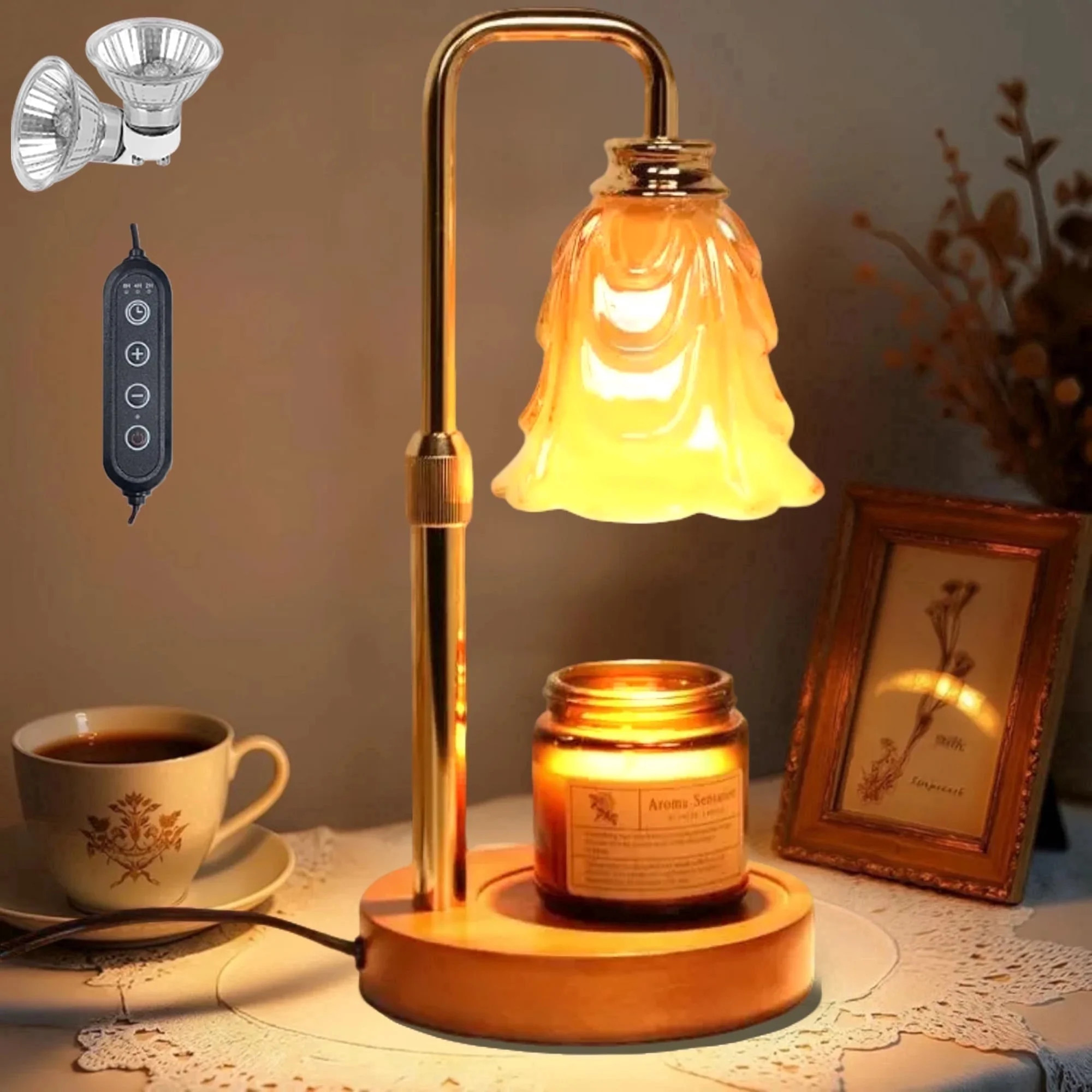 HIDAWN Candle Warmer Lamp with Timer Dimmable,Adjustable Height,Wax Melt Warmer for Jar Candles w... | Walmart (US)