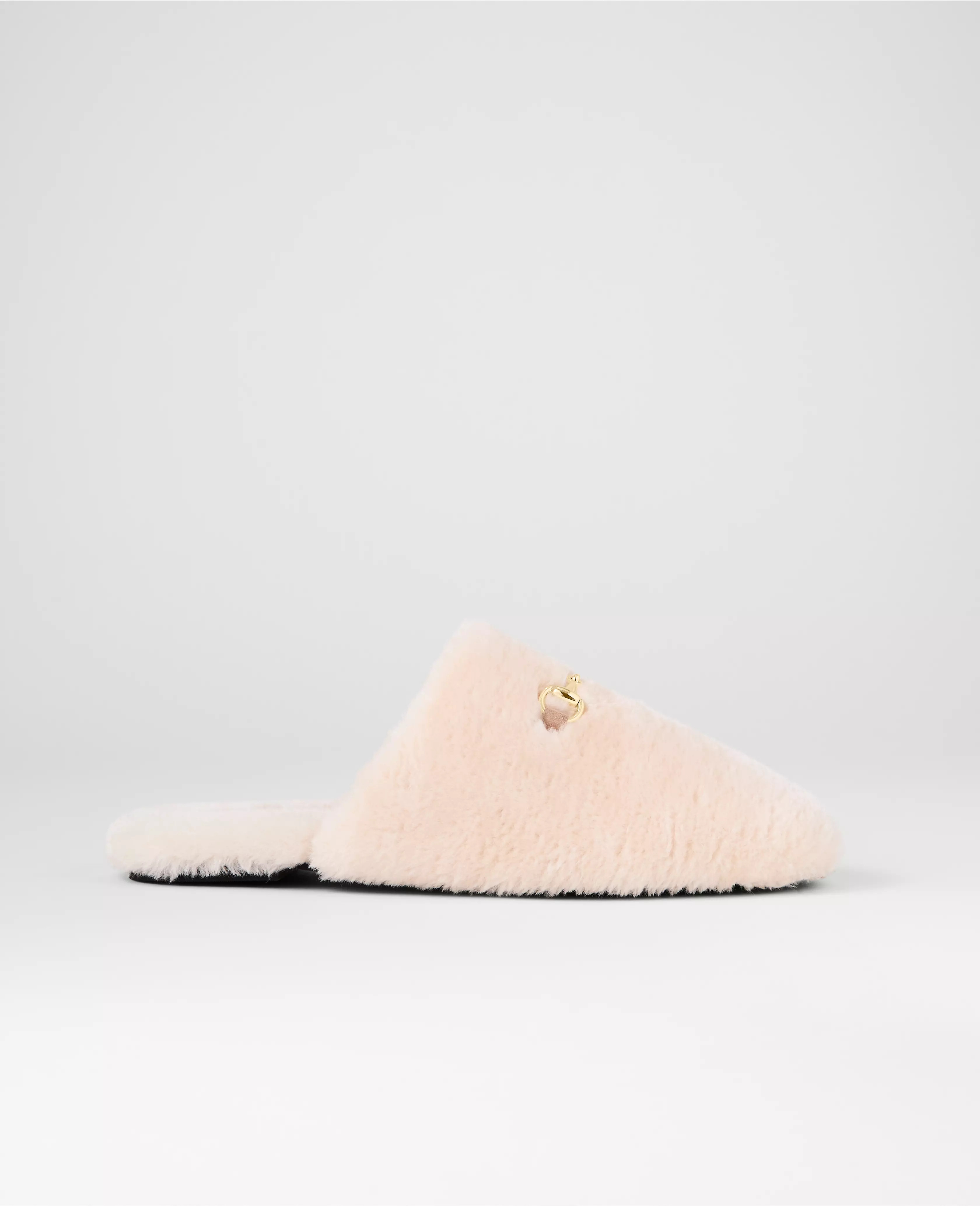 Weekend Collection Horsebit Fuzzy Slide Flat | Ann Taylor