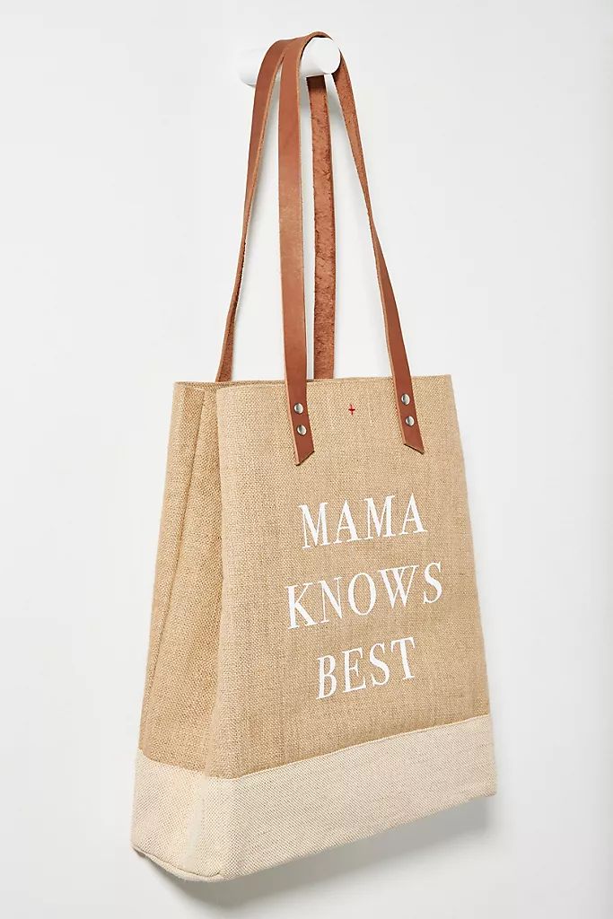 Mama Knows Best Jute Wine Tote | Anthropologie (US)