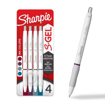 Sharpie 4pk S-Gel Pens White Barrel  0.7mm Bold Assorted Ink Colors: Multicolored Gel Pens for Ar... | Target