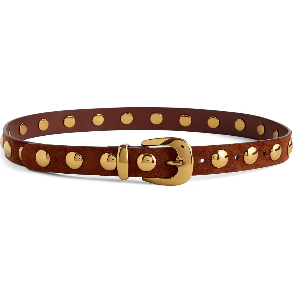 Madewell Studded Western Belt in Soft Mahogany at Nordstrom, Size Large | Nordstrom