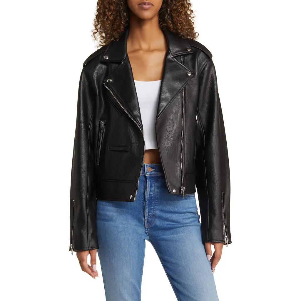 BLANKNYC Faux Leather Moto Jacket in High Standard at Nordstrom, Size Medium | Nordstrom