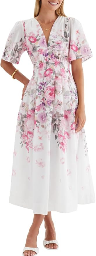 Womens Summer Floral Maxi Dress Wedding Guest Party Long Dresses 2026 | Amazon (US)