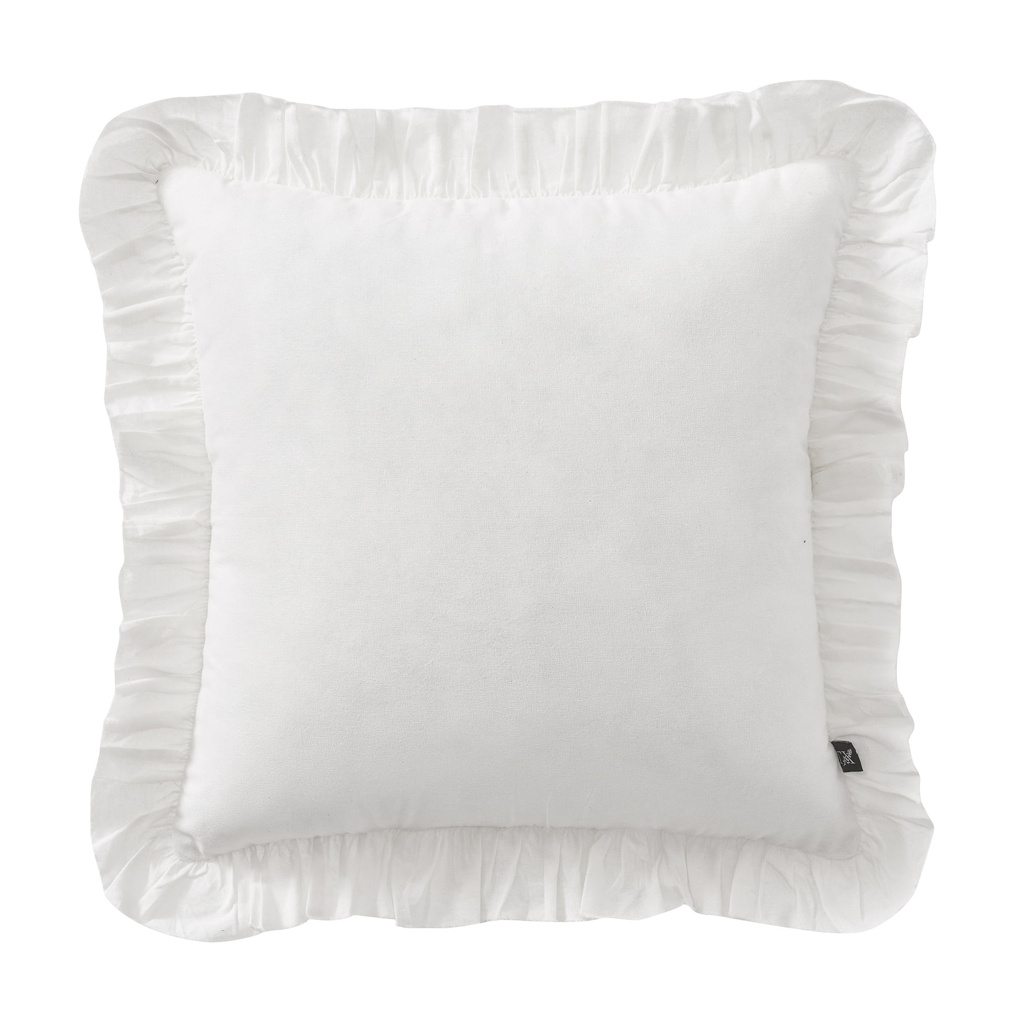 My Texas House 18" x 18" Ivory Ruffle Cotton Decorative Pillow | Walmart (US)