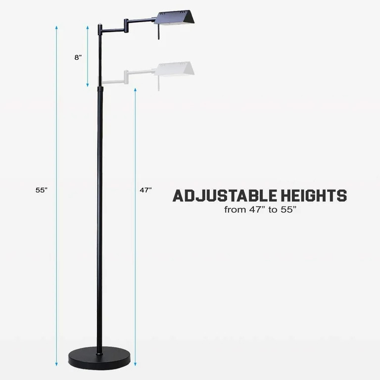 O’Bright Dimmable LED Pharmacy Floor Lamp, 12W LED, Full Range Dimming, 360 Degree Swing Arms, ... | Walmart (US)