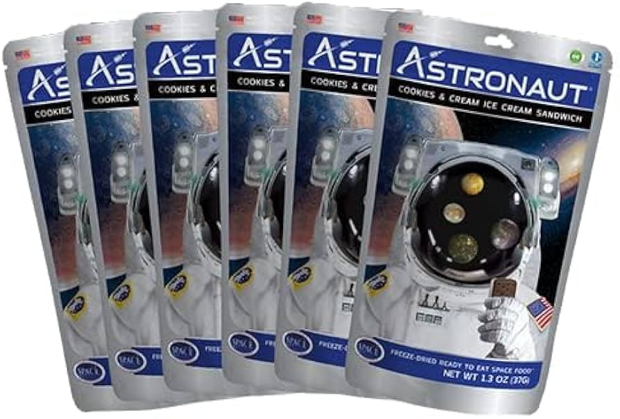 Astronaut Foods Freeze-Dried Ice Cream Sandwich, NASA Space Dessert, Cookies & Cream, 6 Count | Amazon (US)