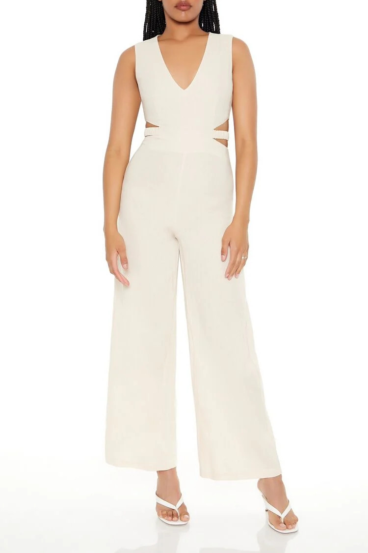 Sleeveless Cutout Wide-Leg Jumpsuit | Forever 21