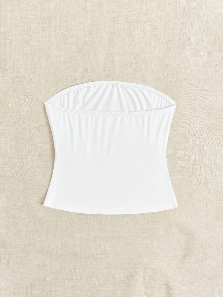 SHEIN EZwear Women's Casual Floral Printed Tight Fitting Bustier Top, Suitable For Summer | SHEIN