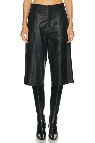 GRLFRND Foster Leather Culotte in Black | FWRD 