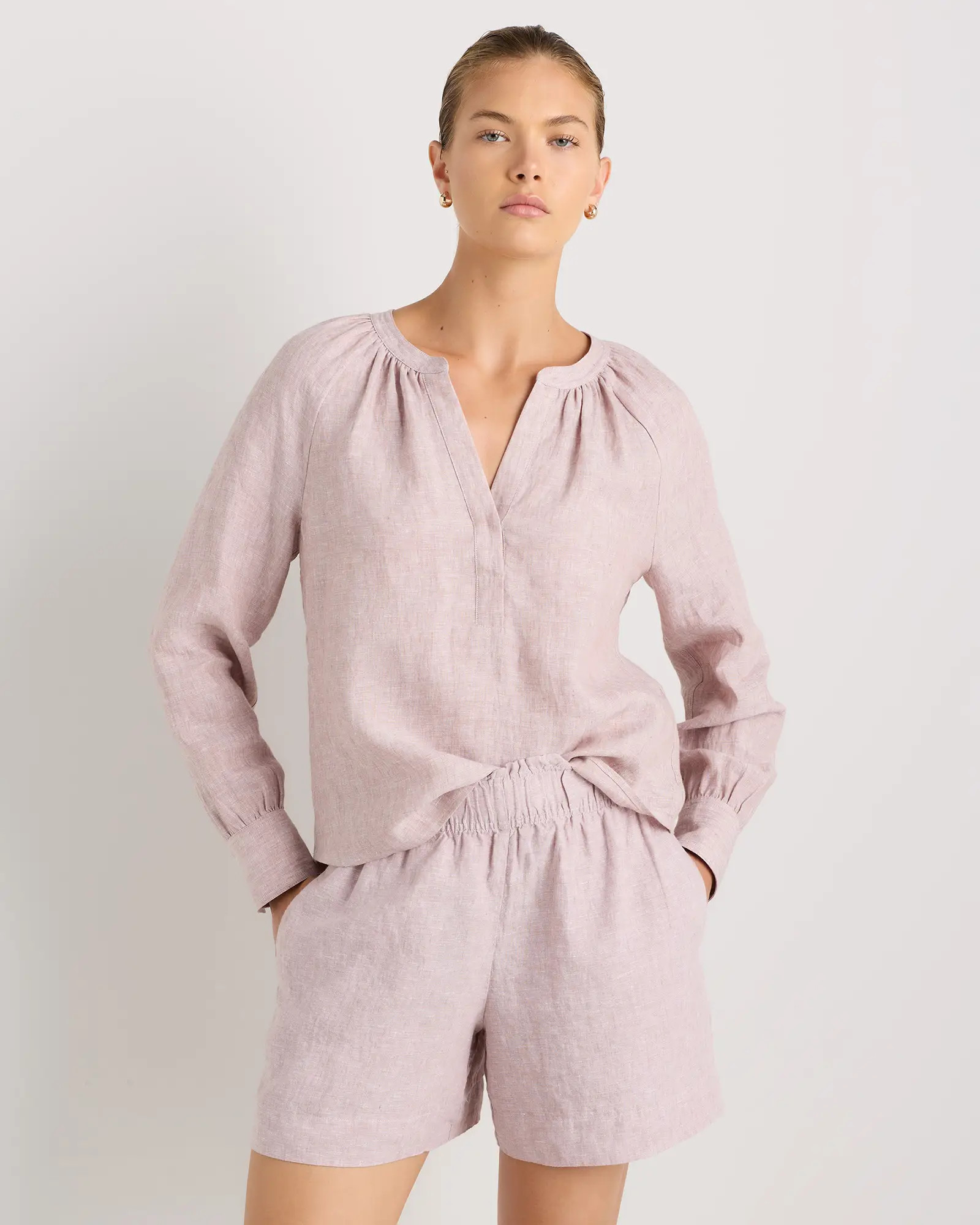 100% European Linen Peasant Top | Quince