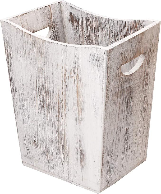 Honest Wood Trash Can,Rustic Farmhouse Style Wastebasket Bin with Handle for Living Room,Bedroom,... | Amazon (US)