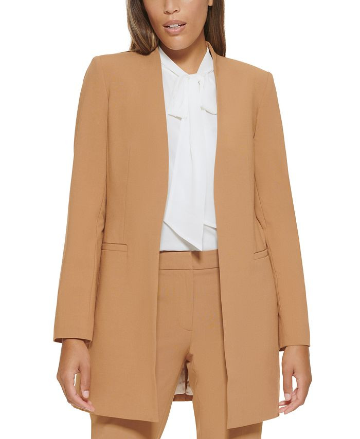 Calvin Klein Petite Collarless Open Blazer & Reviews - Wear to Work - Petites - Macy's | Macys (US)