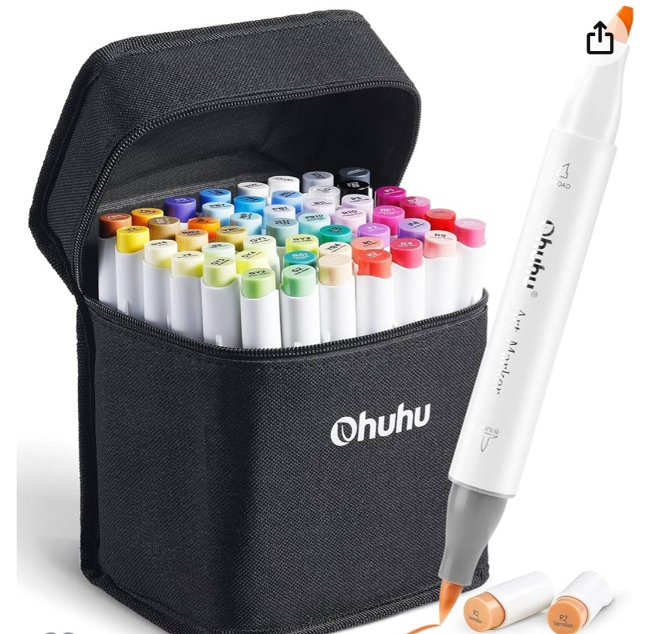 The PERFECT ohuhu marker set if you’re just getting started 🥰 brush & chisel tip
