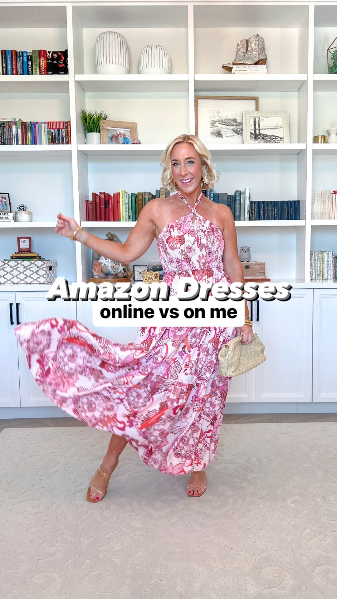 Amazon summer dresses:
1. Halter smocked maxi - size small. Has pockets.
2. Belted button down midi - size small. Had pockets. No lined, but this color is not see through. 
3. Ruffle halter maxi - size small. Lined to knee.
4. Eyelet midi - size small. Elastic waist & puff sleeves. No pockets.
5.Floral tired a-line - size small. Lined, flowy & has smocking at the waist.


#LTKWedding #LTKOver40 #LTKSeasonal