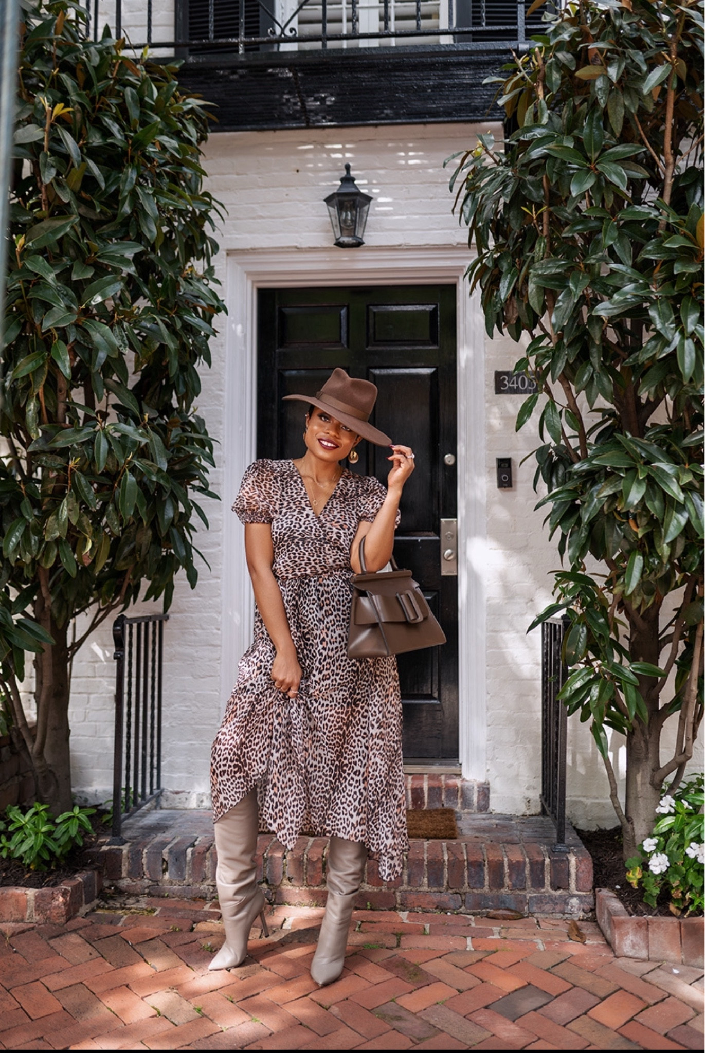 Embracing fall vibes in flowy prints and knee-high boots 🍂🤎 A touch of Western flair with this hat to complete the look! Who else is loving autumn layers? #FallFashion #StyleInspo #LeopardPrint 

#LTKSeasonal #LTKHoliday #LTKParties