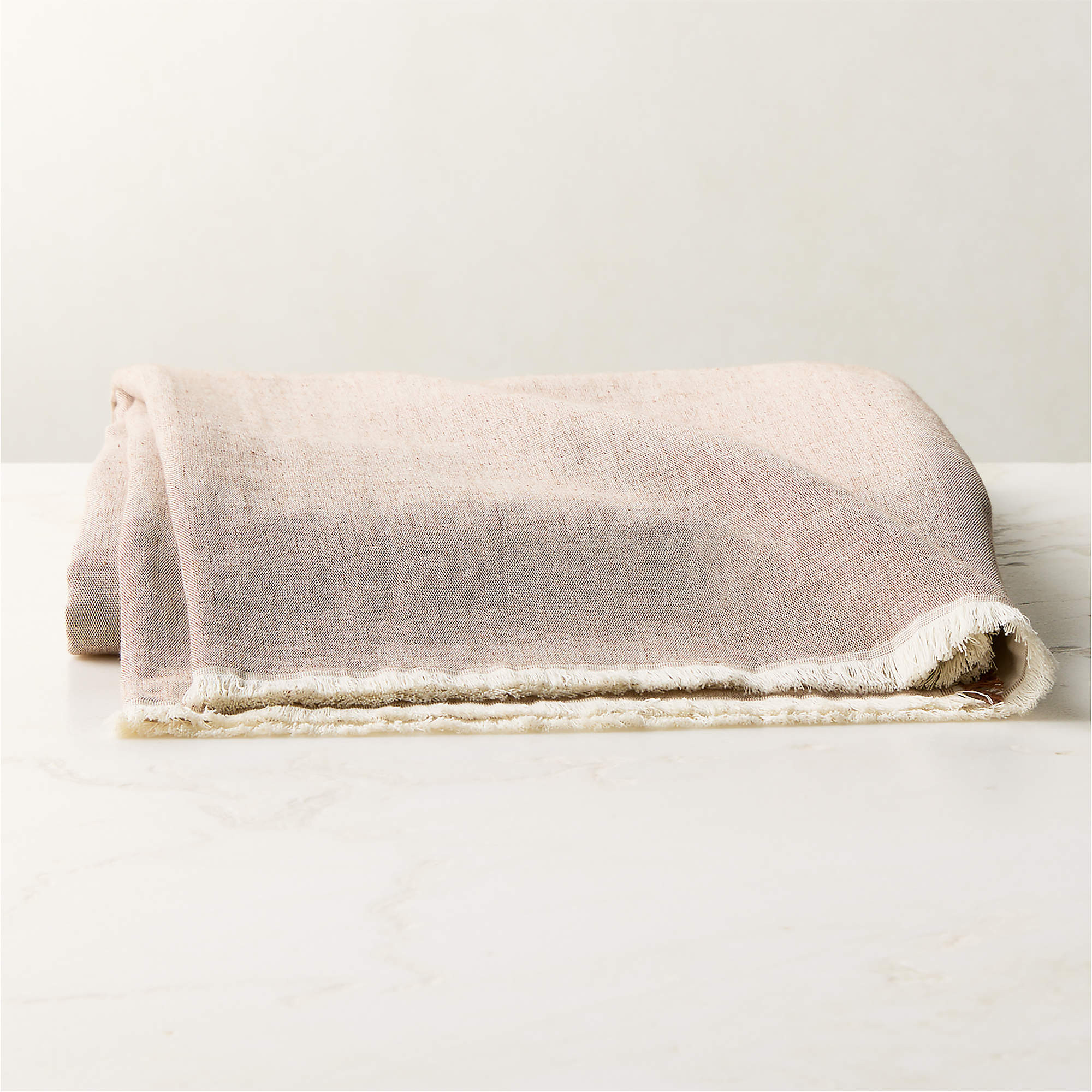 Bryn Light Taupe Organic Cotton and Linen Throw Blanket + Reviews | CB2 | CB2
