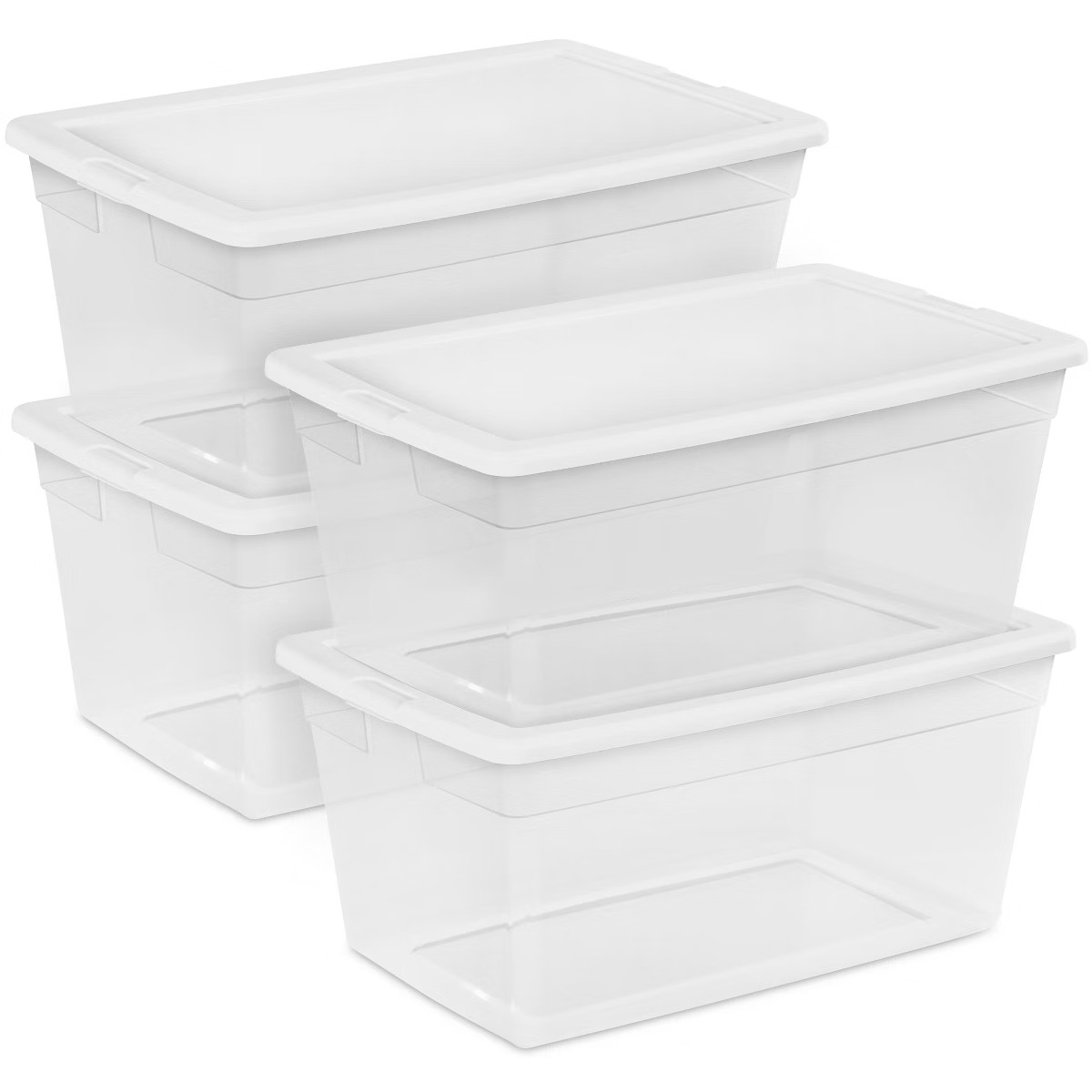 Sterilite 12 Pack 16 Qt Stackable Storage Box, Clear Plastic Snap-On Lid Bins | Target