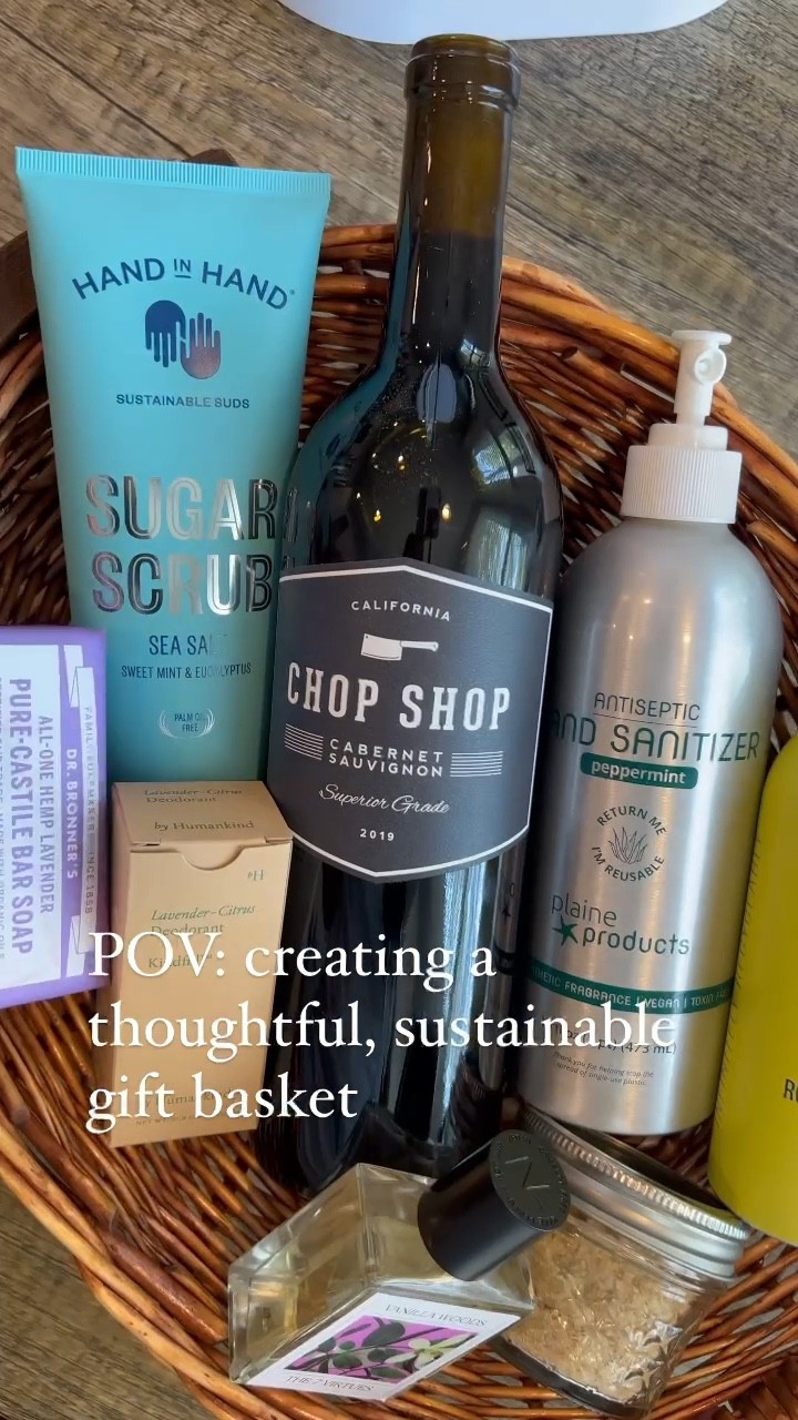 This is the perfect sustainable gift basket for someone that you love! Sustainable wine and sustainable beauty products. Can’t get any better than that? Basket is thrifted and the jar is a DIY bath soak from my blog  

#LTKSeasonal #LTKbeauty #LTKHoliday