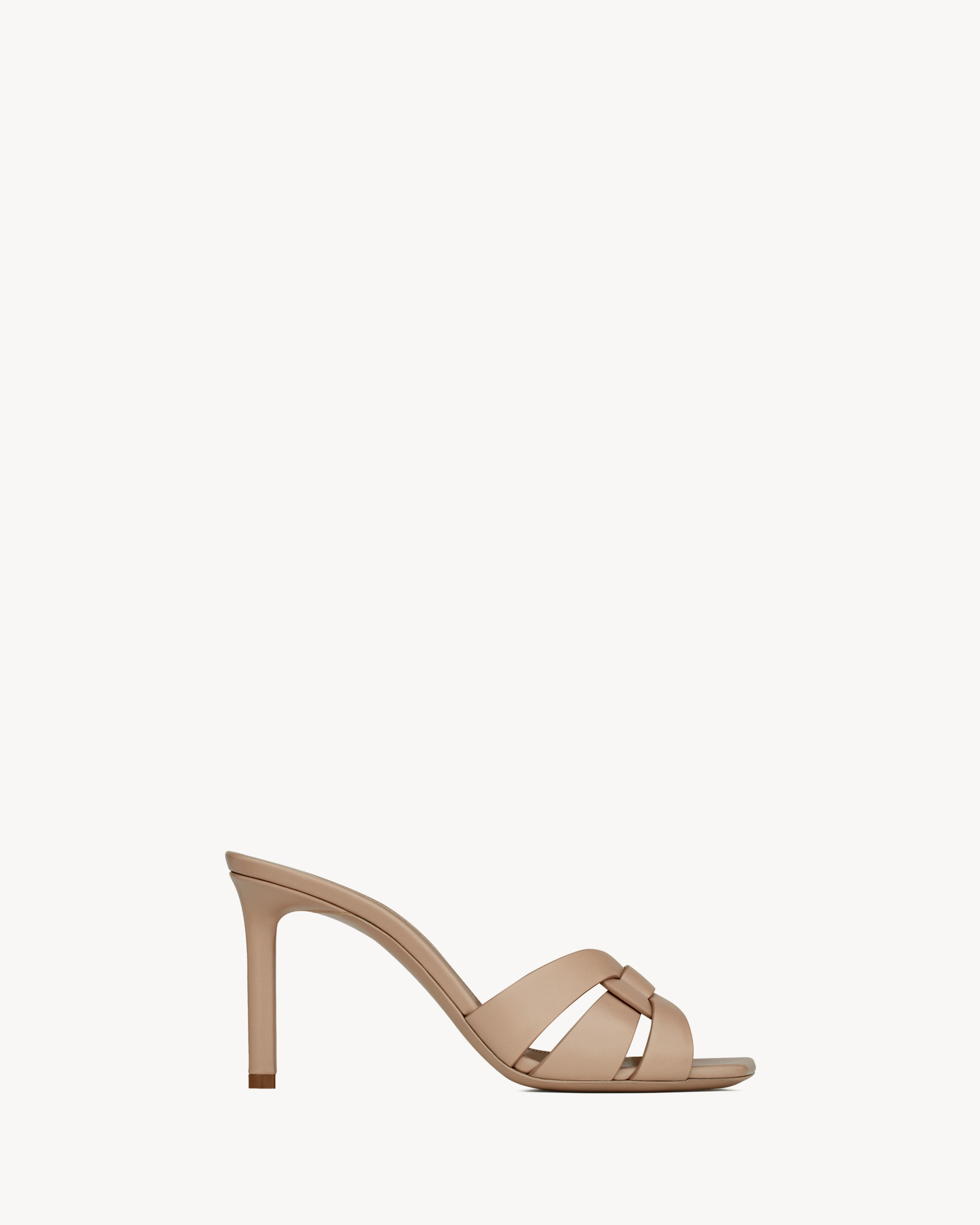 Saint Laurent Tribute Mules In Smooth Leather - Beige - Women - 35 | Saint Laurent Inc. (Global)