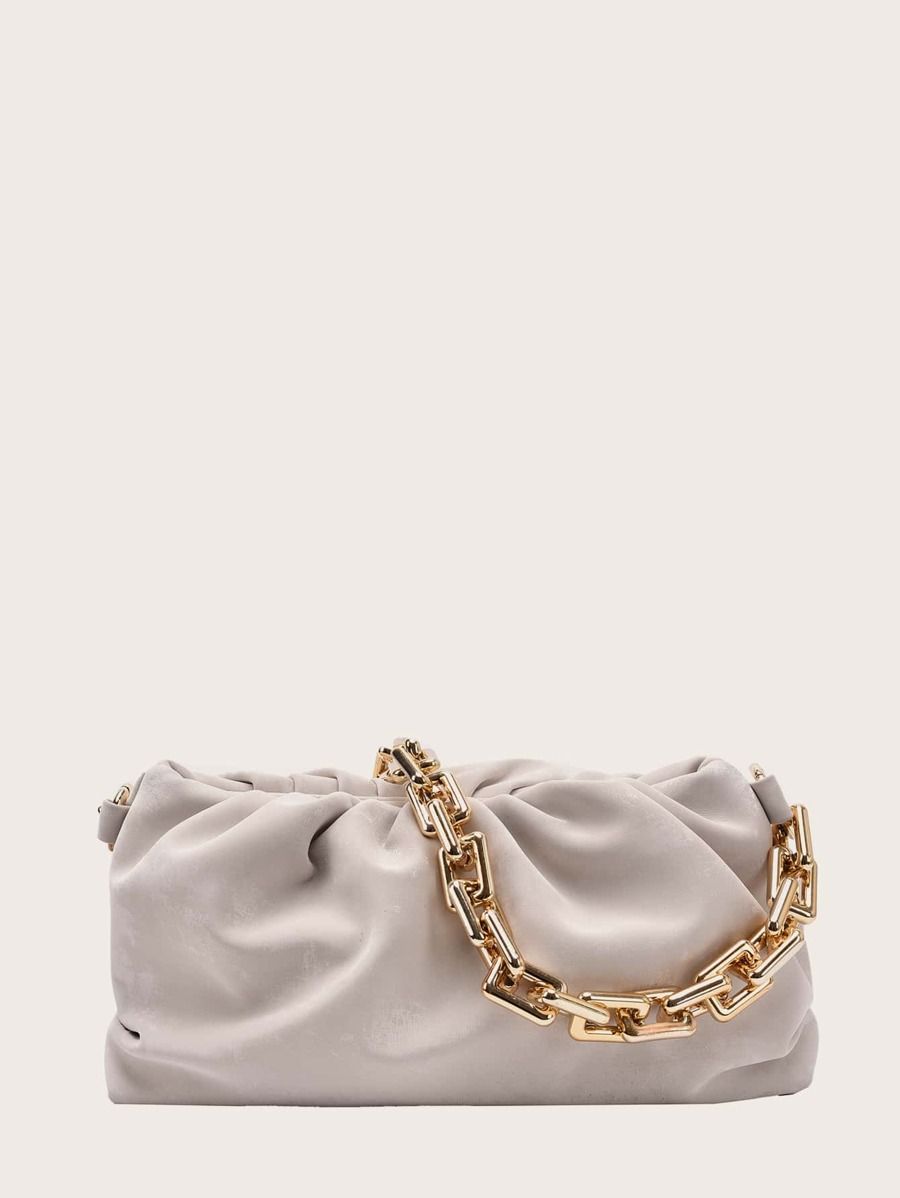 Ruched Chain Shoulder Bag | SHEIN