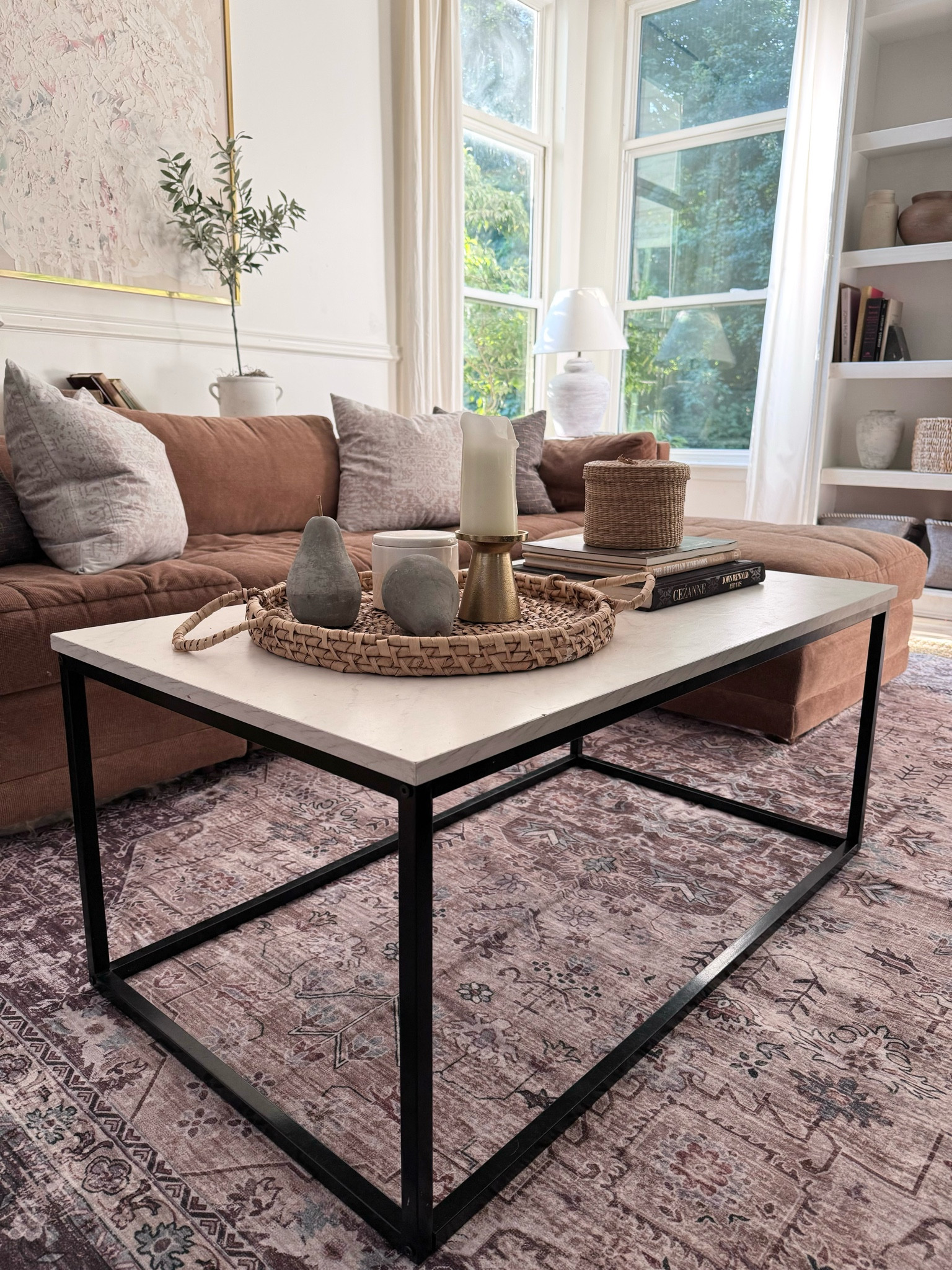 Coffee table, minimalist coffee table, home decor, Fall home decor, pillow cover, pear decor, wicker basket, olive tree, faux books, pottery, budget friendly home decorr

#LTKSeasonal #LTKFindsUnder50 #LTKHome